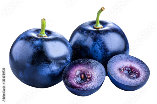 haskap berries - juicy blue fruits isolated