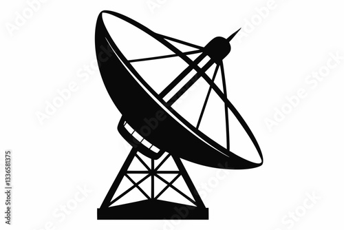 satellite dish line art silhouette vector illustration