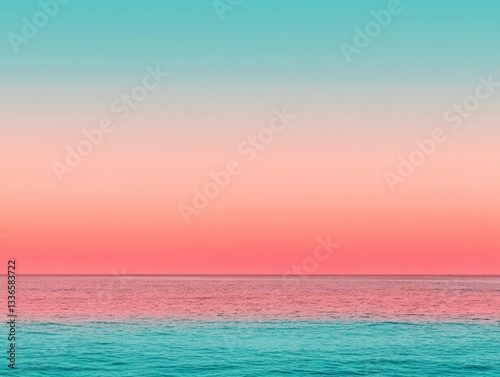 Calm ocean view with colorful sunset hues.