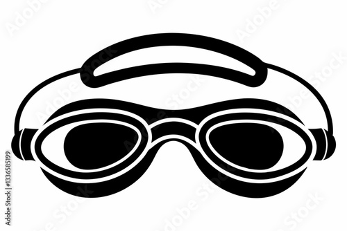 swimming goggles line art silhouette vector illustration