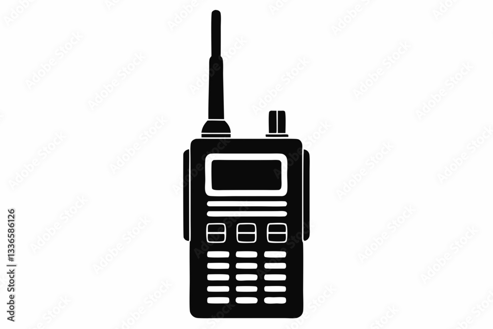 walkie talkie line art silhouette vector illustration walkie talkie line art silhouette vector illustration