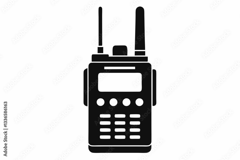 walkie talkie line art silhouette vector illustration walkie talkie line art silhouette vector illustration