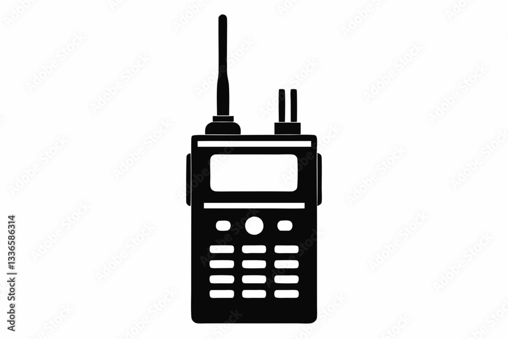 walkie talkie line art silhouette vector illustration walkie talkie line art silhouette vector illustration
