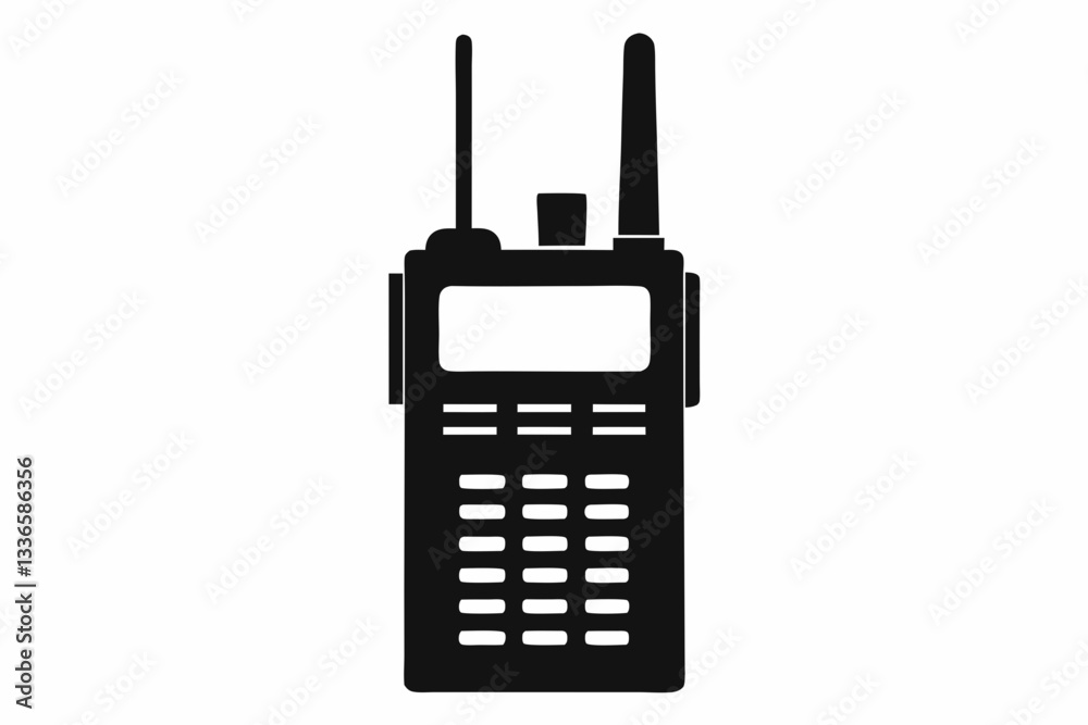 walkie talkie line art silhouette vector illustration