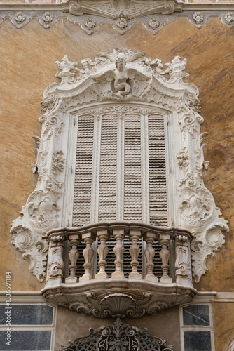 Obraz na płótnie detalhe prédio barroco janela arquitetura valencia espanha viagem europa cidade w salonie