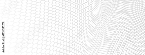 Network concept hexagonal pattern in 3D dimensional perspective, abstract background of future technology, science dynamic backdrop.