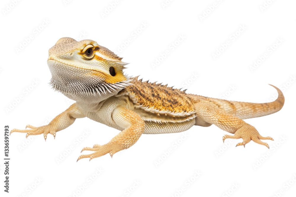 Naklejka premium Bearded Dragon Isolated on White Background with Clipping Path