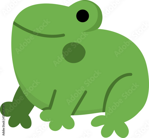 Vector frog icon. Magic creature clipart. Cute green toad character. Woodland fantasy animal. Forest fairy tale illustration isolated on white