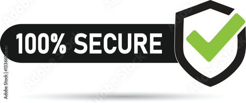 100 secure website guarantee icon. Badge for commerce website.
