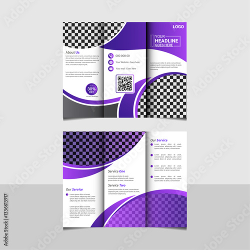 trifold brochure file -03 Corporate business trifold brochure. Professional tri fold brochure vector design. Modern, Creative