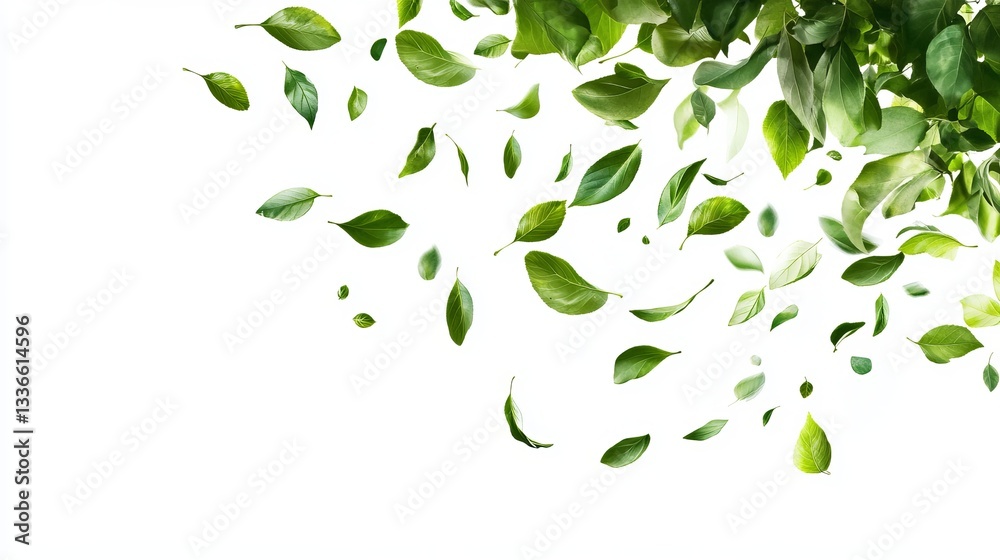 Leaves Green Falling. Spring Flying Foliage. Chaotic Leaf On White Background. Ecology Design, Nature Elements. Spring Sale Vector Illustration. Greenery Environment Backdrop. Leaves Green Falling. Spring Flying Foliage. Chaotic Leaf On White Background. Ecology Design, Nature Elements. Spring Sale Vector Illustration. Greenery Environment Backdrop.