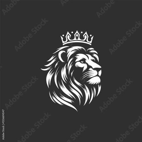 Wallpaper Mural Majestic lion with crown, a powerful logo design template Torontodigital.ca