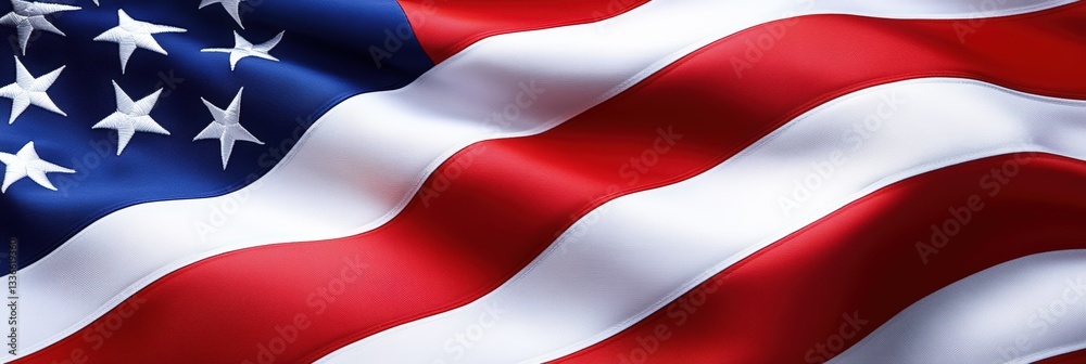 A vibrant depiction of the American flag, showcasing its red, white, and blue colors with flowing waves symbolizing patriotism and national pride. A vibrant depiction of the American flag, showcasing its red, white, and blue colors with flowing waves symbolizing patriotism and national pride.