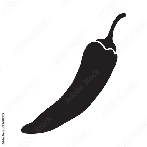 Black silhouette of a chili pepper
