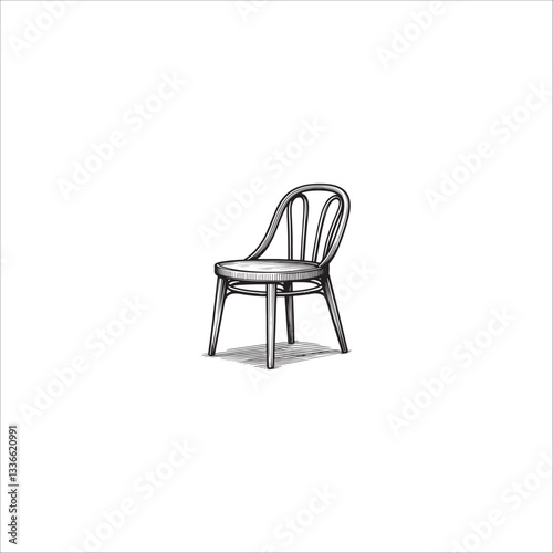 wooden chair picture artwork handmade illustration