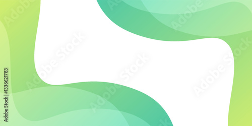 template banner with green gradient color. design with liquid shape.