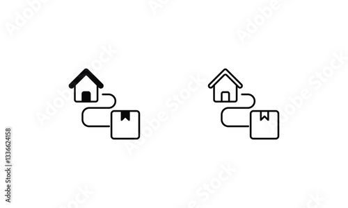 Home Delivery icons set vector stock illustration
