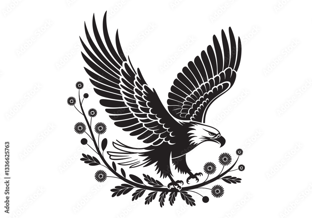 Obraz premium Eagle Drawing Vector: Bird Illustration for Art - Download Graphics