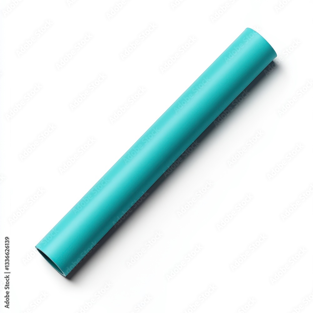 A matte turquoise tube with a smooth, even finish, resting horizontally, its vibrant yet calming color standing out beautifully. A matte turquoise tube with a smooth, even finish, resting horizontally, its vibrant yet calming color standing out beautifully.