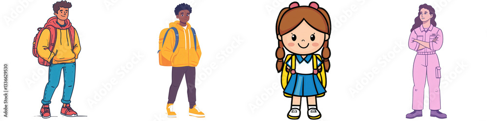 Kids School Uniforms isolated on white or transparent Kids School Uniforms isolated on white or transparent