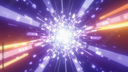 Abstract background of holographic light and flare gradient