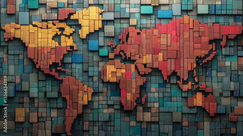 Showcasing global trade dynamics worldwide gigapixel image digital art aerial view international trade goods Showcasing global trade dynamics worldwide gigapixel image digital art aerial view international trade goods