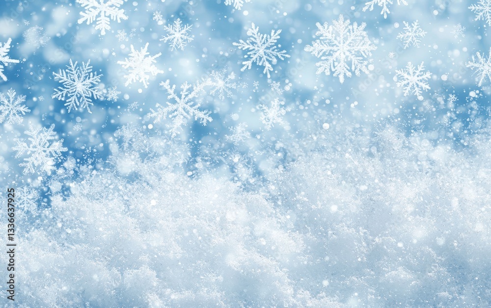 Crisp snowfall texture with tiny intricate snowflakes and soft powder. Crisp snowfall texture with tiny intricate snowflakes and soft powder.