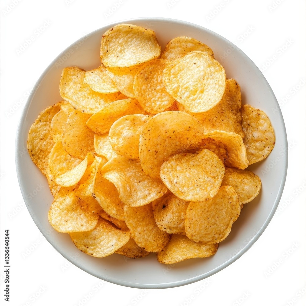 chips in a plate isolated on white background chips in a plate isolated on white background