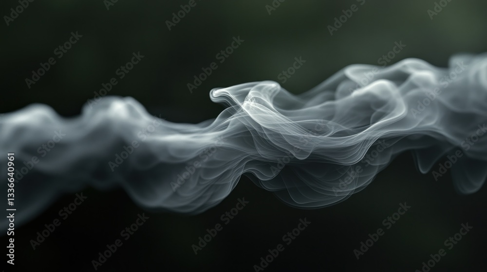 Fototapeta premium Abstract smoke waves against a dark backdrop. Soft, flowing, wispy clouds of vapor in motion