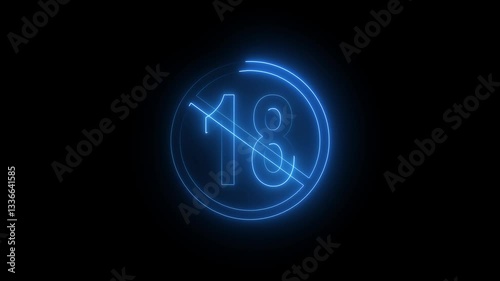 Wallpaper Mural No under 18 Symbol Animation isolated on black background Torontodigital.ca