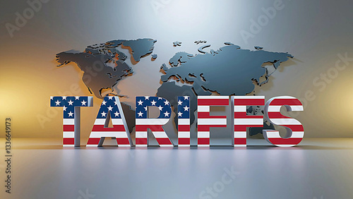 3D Trade Tariffs Concept – U.S. Economic Policy & Global Impact