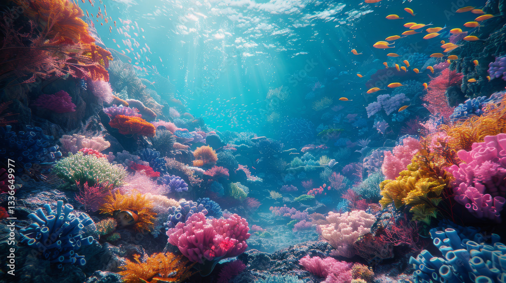 Obraz premium Colorful underwater coral world