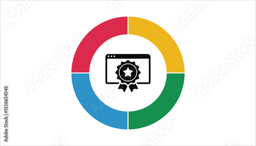 Digital Certification Icon.  Online Award Badge. Web Quality Assurance Vector.