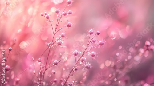 Abstract pink bokeh lights showcase digital art photography studio close-up glittering concept