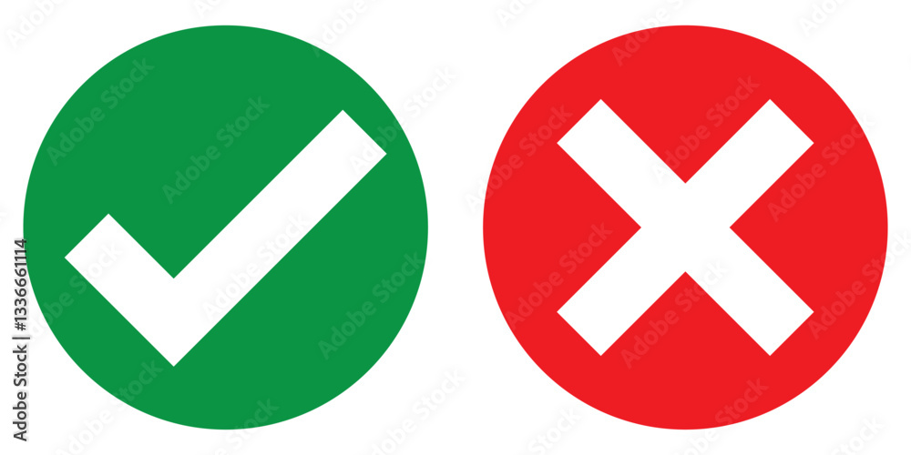 Check box tick mark icon set black button correct right wrong buttons or yes or no checkmark