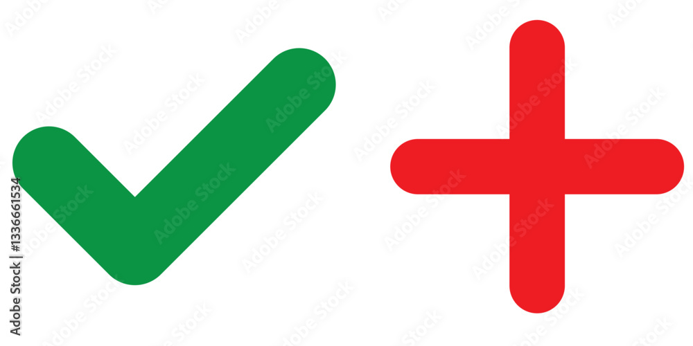 Fototapeta premium Check box tick mark icon set black button correct right wrong buttons or yes or no checkmark