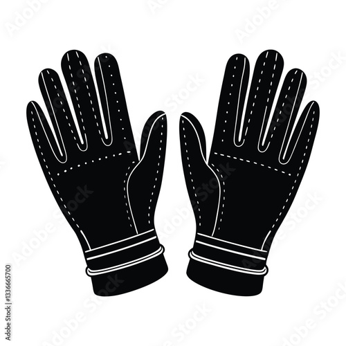 black gloves isolated on white