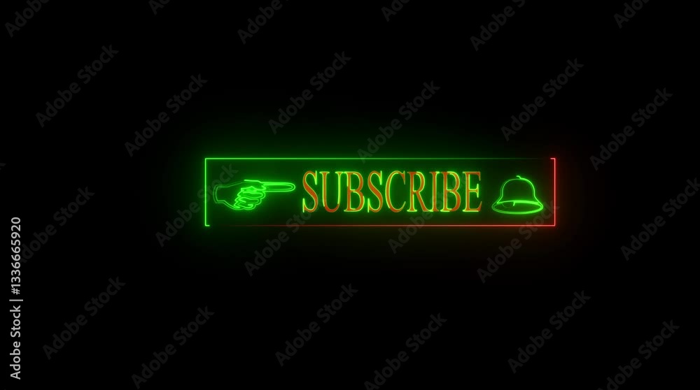 neon you tube subscribe foggy