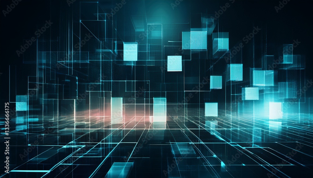 abstract digital business technology square shapes, technology concept background with copy space abstract digital business technology square shapes, technology concept background with copy space