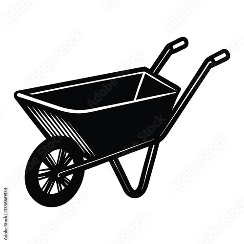 vector illustration of a wheelbarrow
