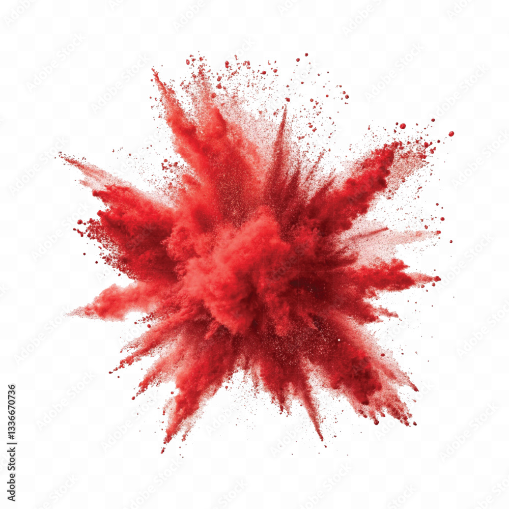abstract 3d powder explosion in different colour style isolated white wide panorama background