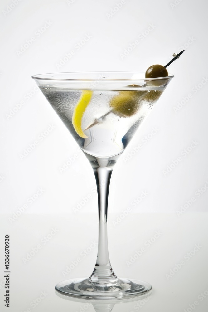 Classic martini with olive garnish Classic martini with olive garnish