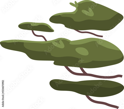 Exotic lush plant vector illustration