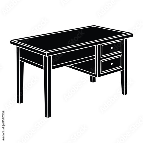 wooden table isolated on white