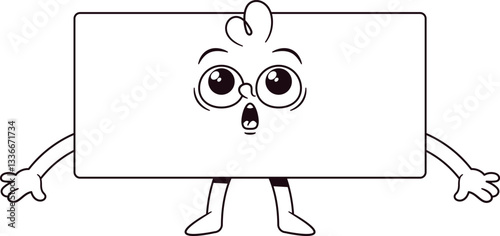 Shocked rectangle geometric figure black-and-white