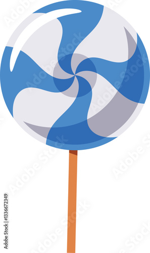 Christmas dessert striped lollipop vector illustration