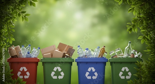 Eco-Friendly Practices: Colorful Recycling Bins for Sustainable Waste Management
