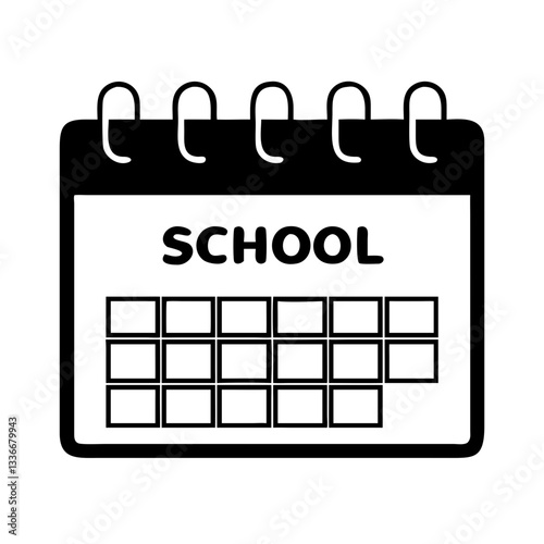 School calendar icon representing academic planning and scheduling
