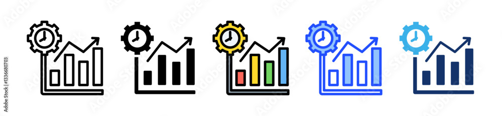 Productivity Icon Set With Multiple Style Collection Productivity Icon Set With Multiple Style Collection
