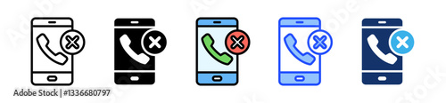 No Phone Icon Set With Multiple Style Collection